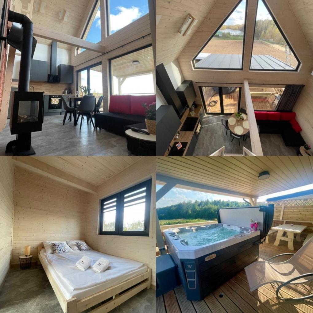 Osada Skoczkowo Komfortowe Domki Z Jacuzzi Nad Jeziorem- Sauna- Balia- Prywatny Staw Wedkarski Podiazy Kültér fotó